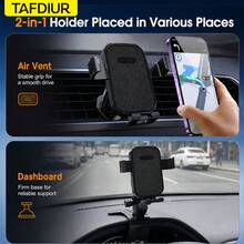 2-In-1 TAFDIUR Car Phone Holder, Dashboard Clip + Air Vent Dual Use, 360° Rotating Anti-Shake Car Navigation Mount - Multicolor - View 6