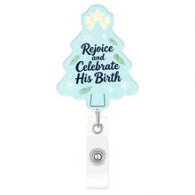 1pc Christmas Tree Badge Scroll, Christmas Tree Retractable Badge Clip, ID Card Buckle, Suitable For Nurses, Doctors, Teachers, Christmas - A - View 4
