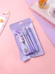 1/2 Set 7/14pcs New 7-In-1 Stationery Set, Includes Highlighter And Eraser Multifunctional Supplies, Suitable For Home Office And Work Use - A - View 5