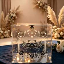 Acrylic Wedding Card Box, Wedding Gift Card Box, Transparent Wedding Envelope & Money Card Box For Party, Graduation, Baby Shower, Birthday Decoration - 1PC - View 5