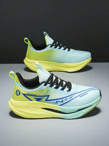 1 Pair Contrast Color Casual Lace-Up Men's Casual Sports Shoes Outdoor All Season - Yellow-green - View 3