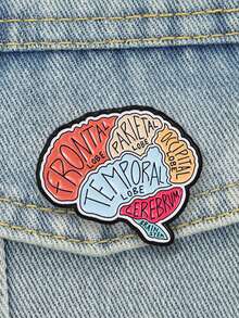 Human Brain Anatomy Enamel Pin Medical Science Lapel Brooch For Jacket Backpack - Multicolor - View 4