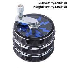 4-Layer Aluminum Alloy Manual Spice Grinder, Metal Shiny Hand-Crank Handle Herb Grinder, Portable Mortar And Pestle Grinding Tool, Premium Gift For Kitchen And Home Use - Black - View 8