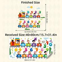 BRUP 1Pc Kids Wall Stickers, Alphabet ABC Number Train Peel And Stick Decal, Cartoon Animals Educational Math Art For Children Bedroom Classroom Decor - Multicolor - View 13