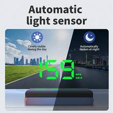 YNF Car Head-Up Display/Head-Up Display + License Plate, Car HUD W2 (Green), Windshield Speedometer Projector, With Speed Display, Automatic Light Sensing, Kilometer Speed Unit Display, Suitable For All Car Models, Only Supports Unit: KM/H - W2 - View 5
