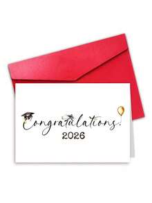 OBOVAY 1pc 2026 Graduation Card With Envelope - Congratulations Greeting Card For Daughter & Son - Perfect Graduation Gift For High & College Graduates, Blank Inner Page For Writing - New Arrival - View 2