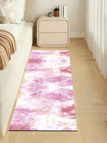 1pc Pink Purple Gold Ink Diatom Mud Kitchen Mat, 3.5mm, Sponge Cushion Rubber Bottom, Dirt-Resistant Easy To Clean, Anti-Slip Carpet For Kitchen, Bathroom, Entryway, Laundry Room - Multicolor - View 7