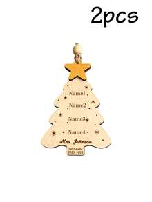 Custom Teacher Name Christmas Ornament, Personalized Classroom Tree Hanging Decor, Teacher Appreciation Holiday Keepsake, Customized Christmas Tree Decoration, Customizable Year & Name Gift, Festive Home Decor, Holiday Gift, Christmas Keepsake - Style C - View 33