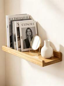 2pcs Solid Wood Floating Wall Shelves, Nordic Style L-Shaped Anti-Drop Wall-Mounted Storage Racks, Bedroom Living Room Kitchen Decorative Display Shelves, Photo Book Spice Storage Racks - Multicolor - View 7