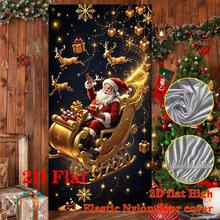 1pc Christmas Banner Party Decoration, Featuring A Design Of Santa Claus And Reindeer, Suitable For Decorating Christmas, Indoor And Outdoor Photography Props And Home Wall Decorations - A - View 6