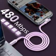 Tzlrxl High-Speed 60W PD Charging Cable, Dual USB-C Interface, 90° Bend Plug, Enhanced Nylon Braided, Multiple Colors And Lengths Available - Pink - View 7