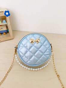 1PC New Cylinder Handbag Crossbody Bag, Zipper Design, Adjustable Shoulder Strap, Pearl Chain. Suitable For Daily Outings, Shopping, Can Easily Hold Daily Essentials, Versatile Item, Applicable To Various Styles And Occasions. - Multicolor - View 7