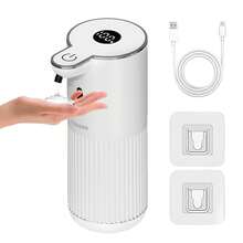 DONASIRA 400ml Capacity Electric Smart Infrared Automatic Soap Dispenser, Contactless Hands-Free Pump For Household Detergent, Portable Handwash Bottle, Tabletop Or Wall-Mounted Installation, Transparent Bottle, IPX5 Waterproof, Type-C Rechargeable, 6 Adjustable Foam/Liquid Flow Levels, Suitable For Kitchen, Bathroom And Public Areas, New Spring Release - Multicolor - View 16