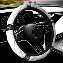 Bubble Crown Rhinestone Car Steering Wheel Cover, PU Leather Without Inner Ring, Suitable For 15inch, Multiple Options Available - Multicolor - View 12