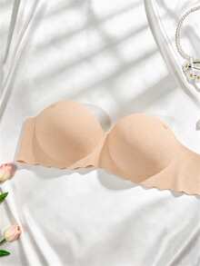 1pc Seamless Strapless Push-Up Bra For Teen Girls, Suitable For 12-15 Years Old - Apricot - View 4