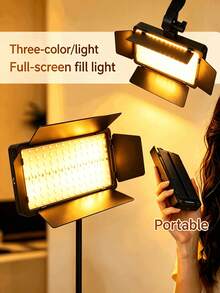 UEGOGO 6 Inch/15cm Square Ring Fill Light With Clip, USB Rechargeable, 3 Color Temperatures, Dimmable, Portable Clip-On Selfie Light, Suitable For Phone, Camera, Photography, Live Streaming - Ideal Choice! - A - View 1