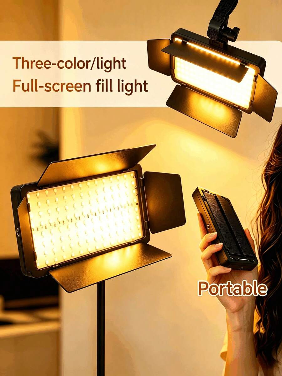 UEGOGO 6 Inch/15cm Square Ring Fill Light With Clip, USB Rechargeable, 3 Color Temperatures, Dimmable, Portable Clip-On Selfie Light, Suitable For Phone, Camera, Photography, Live Streaming - Ideal Choice! - A - View 1
