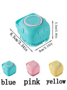 1pc/2pcs, Pet Bath Brush, Cat Bath Brush, Dog Bath Brush; Soft Silicone Brush Head Can Quickly Rub Out Rich Foam From Pet Shampoo, Deeply Clean Pores, Save Amount And Time; Dense Bumps Design Of Brush Head Can Effectively Comb Hair And Remove Dead Hair And Dust While Bathing, Reduce Shedding Trouble; Silicone Material Can Be Rinsed Clean, No Hair Residue, Quick Drainage, Not Easy To Breed Bacteria; Suitable For New Pet Owners Who Are Worried About Difficulty Of Pet Bathing And Need A Bathing Tool To Reduce Operational Difficulty - Multicolor - View 4