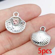 5/20pcs Silvery Ocean Charms Rhinestone Shell Starfish Mermaid Tail Dolphin Jellyfish Pendant For DIY Bracelet Necklace Jewelry Making Findings - Multicolor - View 22