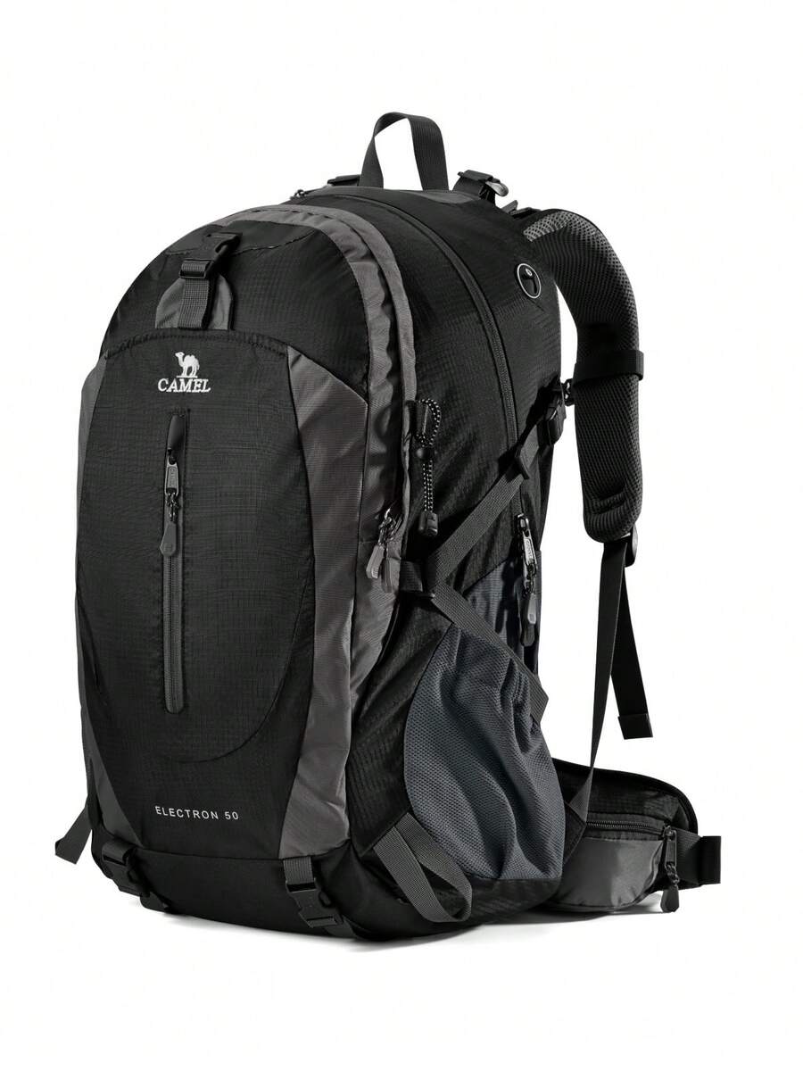 CAMEL CROWN Lightweight Outdoor Hiking Backpack For Women & Men, Large Capacity Travel Rucksack For Trekking & Mountain Climbing Gear - Black - View 1