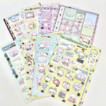 8入可愛卡通熊可撕貼紙，療癒風少女塗鴉包裝裝飾貼紙，防水貼紙貼花 - 彩色 - 查看 6