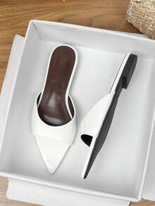 Women's Pointed Toe Flat Sandals 2026 Spring/Summer New Versatile Soft Sole Beach Sandals Fashion Roman Sandals Plus Size Women's Shoes 41-42 - White - View 5
