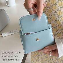 Korean Style Bowknot Short Wallet For Women, Minimalist PU Leather Multi-Card Slot Chain Coin Purse - Multicolor - View 8