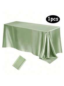 Elegant Rectangular Tablecloth, Wrinkle-Resistant Polyester Satin Fabric, Suitable For Weddings, Birthdays, Parties, Holidays And Special Events - Luxury Table Decor, Party Table Decor, Wedding Tablecloth, Elegant Design, Smooth Texture - Mint Green - View 17