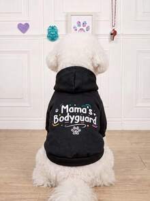 LUCKIE PAL 1pc Mama's.Bodyguard Slogan Print Pet Sweatshirt, Anti-Flea, Reduce Shedding, Thermal Insulation, Breathable, Suitable For Cats And Dogs, Indoor And Outdoor - Multicolor - View 4