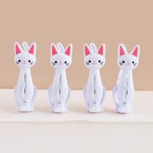 4pcs Cute Cat Beach Towel Clips, Heavy Duty Windproof Clips, Suitable For Beach Chairs, Pool, Cruise, Blanket, Laundry And Travel, Strong Spring Plastic Clips, Cat Lover Gift, Independence Day Gift, Poolside Seaside, Patio Essentials - Multicolor - View 8