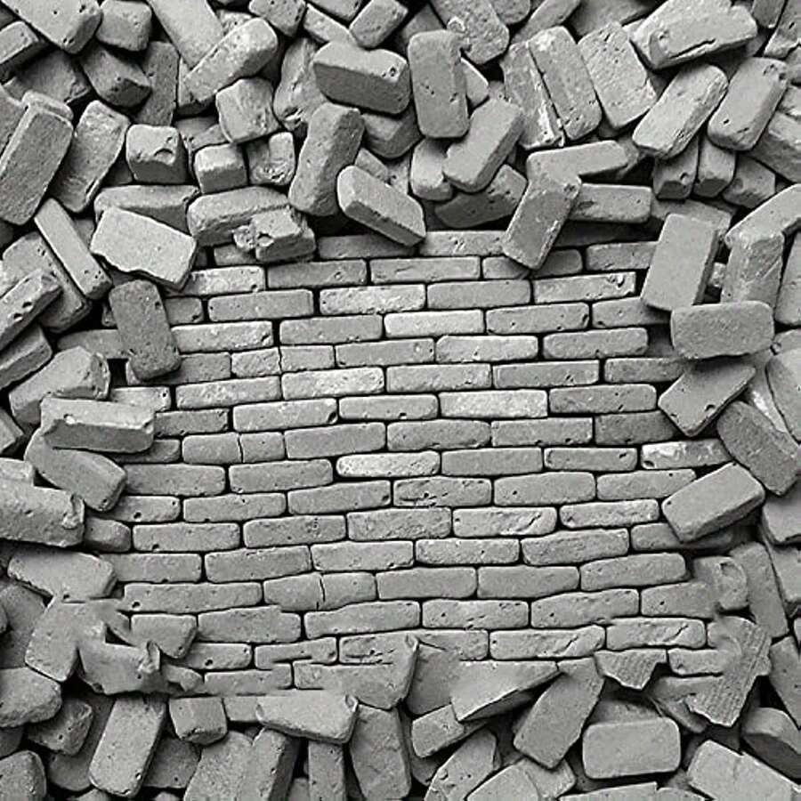 50/150pcs Mini Micro Brick Set, Grey Wall Brick Model, Suitable For DIY Crafts, 1:35 Fairy Garden Micro Landscape, Sand Table Architectural Accessories - A - View 1