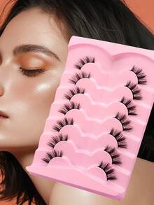 7 Pairs Soft Fluffy Layered False Eyelashes For Daily Commute And Holiday Use - View 1