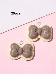 10/20/100pcs Cute Bow Heart Resin Jewelry Accessories DIY Cream Glue Small Charms For Handmade Bracelets Keychains Necklace Pendants - Bow - View 16