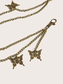 1pc Women's Halloween Butterfly Pendant Bronze Color Pants Chain, Belt For Women, Western Belts, Gothic Vintage Punk Style Multi-Layer Waist Chain, Match With Skirts, Pants, Sweaters, Shirts, Coats, Party, Holiday Gift, Birthday Gift - Bronze - View 5