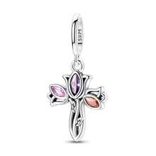 Vectoflux 1pc S925 Sterling Silver Cross Series Pendant Suitable For Original Bracelet Necklace Keychain DIY Pendant Making Women's Gift, Suitable For Birthday Party Holiday Gift - Multicolor - View 18