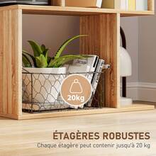 Estante de 5 níveis, unidade de armazenamento em forma de S com prateleiras, 60 x 24 x 184,5 cm, efeito madeira natural - A - Ver 7