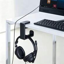 360° Rotating Clamp Headset Holder, Adjustable Under-Desk Gaming Headphone Stand, No Drilling Space-Saving, Suitable For Home Office Gaming - View 3