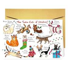 1Pc Humorous Christmas Card, Christmas Cat Theme, With Envelope Attached. Perfect For Celebratory Events, It's An Excellent Choice To Give To Family, Friends, Partners, Or Any Special Person - View 4