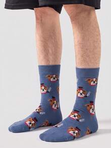 1/5/10 Pairs Men's Mid-Calf Socks, Fun Fruit Apple Cartoon Unisex Sports Style Long Socks, Crazy Happy Socks - Multicolor - View 13