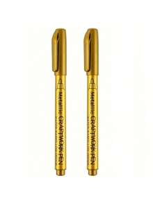 2pcs Metal Craft Pen Set: Gold, Silver And Copper Permanent Paint Pens, Suitable For Crafts, Scrapbooking And Fabric Art, Vibrant Colors And Smooth Application - 2 Pcs - View 12