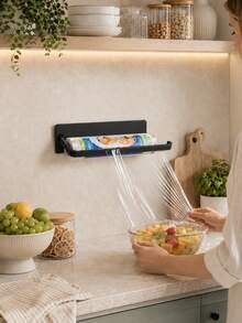 2/1pc Kitchen Towel Rack - Non-Slip Bar Design, Suitable For Bathroom, Kitchen And Cabinet - Easy Installation, Self-Adhesive Paper Towel Holder Under Cabinet, Suitable For Kitchen, Bathroom, RV And Hotel Wall-Mounted Towel Rack - Multicolor - View 1