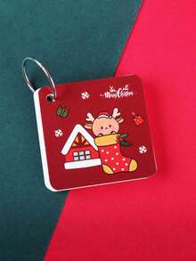4pcs/320pcs Christmas Cartoon Snowflake Blank Index Cards - Portable Pocket Notebook With Detachable Pages, Holiday Design, Perfect For Office Supplies, Learning And Gifting, Gift Stationery | Seasonal Notebook | Compact Size Notebook - Multicolor - View 11