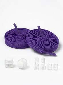 Solid Color Polyester Woven Elastic Shoelaces, No-Tie No-Knot Replacement Slouchy Shoelaces For Sneakers And Casual Shoes - Multicolor - View 20