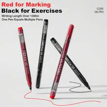 Languo Black & Red 0.5mm Neutral Gel Pen, Large Capacity 1300m Writing, One-Piece Smooth Durable Pen For Exam Practice, Quick-Dry Ink No Smudging, Suitable For Back To School Notebook Pen Set - Multicolor - View 6