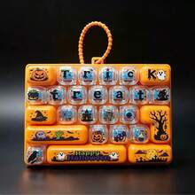 1 Peça Brinquedo de Teclado Grade de 26 Teclas para Alívio de Estresse de Halloween, Chaveiro Portátil de Encanto de Bolsa, Presente de Halloween, Presente Perfeito, Envio Aleatório - Multicolorido - Visão 5