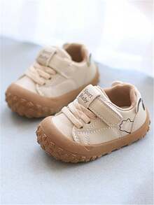 Baby Boy Toddler Soft Sole Non-Slip Sports Shoes, Hook And Loop Versatile Casual Shoes, Spring/Autumn Style, Athletic Shoes - Beige - View 4