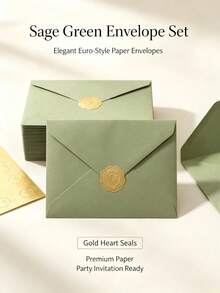 Sage Green Envelope Set Love Letter Envelope Avocado Greeting Card Invitation Envelope Letter Set Postcard Sticker Small Envelope Sticker Gift Wrapping Paper Christmas Christmas Wrapping Paper Halloween Wedding Invitation Envelope - A - View 4