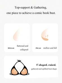 1 Set Women's Double-Sided Self-Adhesive Breast Pads, Thickened Invisible Breast Pads Suitable For Swimming, Bra And Bikini Swimwear - Multicolor - View 5