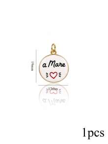 1pc 18K Gold Plated Stainless Steel Heart & Round Pendant With Italian Proverb Letter, DIY Bracelet Or Necklace Handmade Kit, Gift - Pendants - View 13