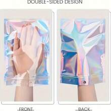 150pcs Holographic Storage Bags, 3 Sizes, With Transparent Tool Bag, Jewelry Display And Packaging Supplies Window, Sealable Bags, Storage Zipper Bags, Jewelry Gift Small Pendant Packaging Bags - Multicolor - View 3